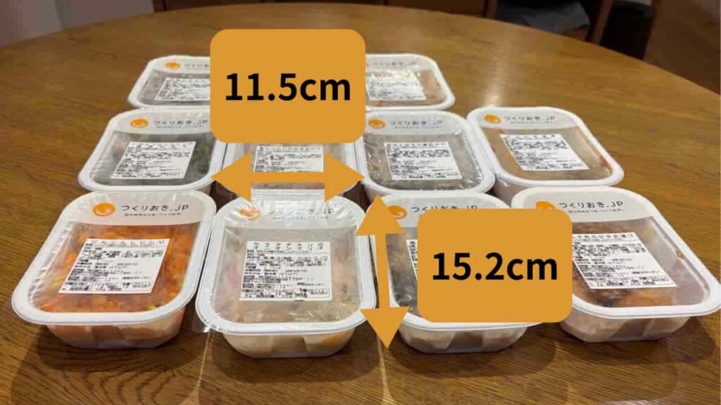 Photo of the package's width and height