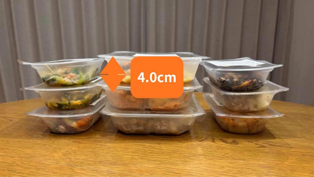 Photo of the side dish's height