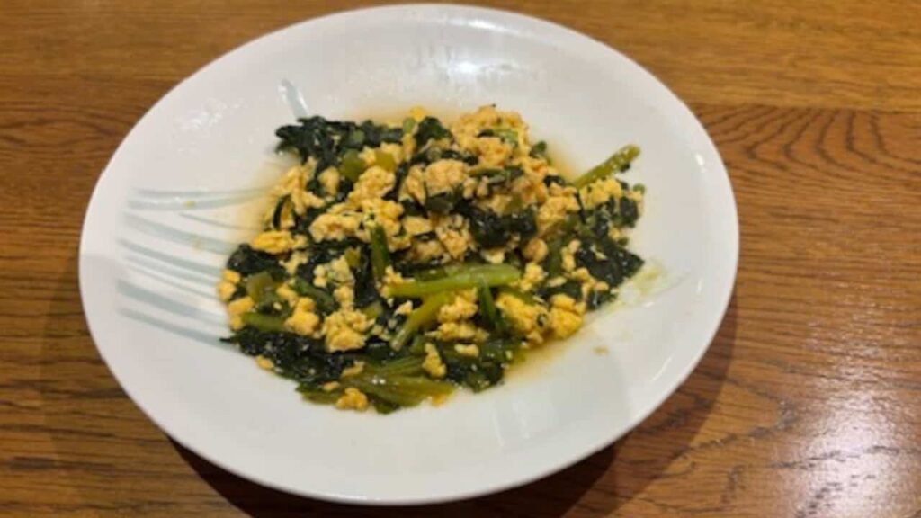 Photo of Eggs and Komatsuna in Sweet Vinegar Sauce