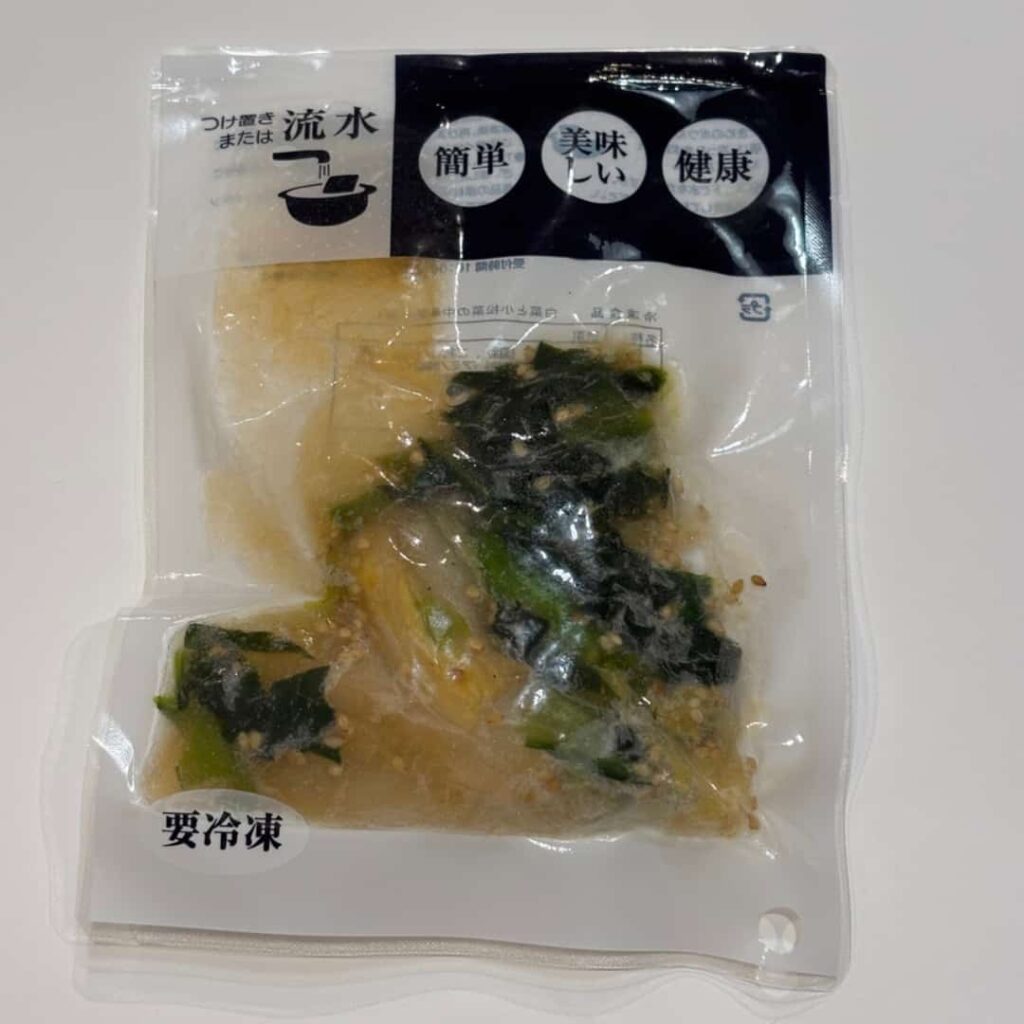 白菜と小松菜の中華風お浸し（パッケージ）の写真