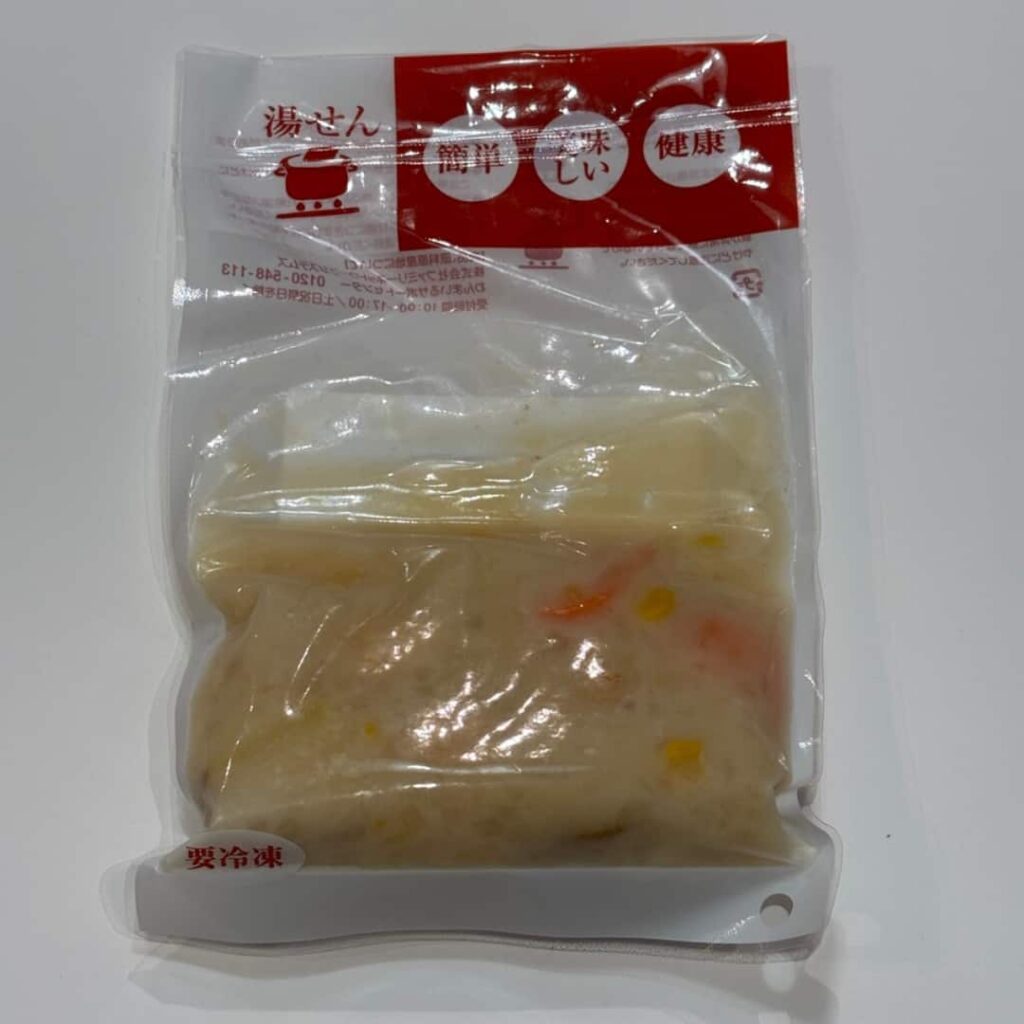 桜島鶏コーンクリームシチュー（パッケージ）の写真