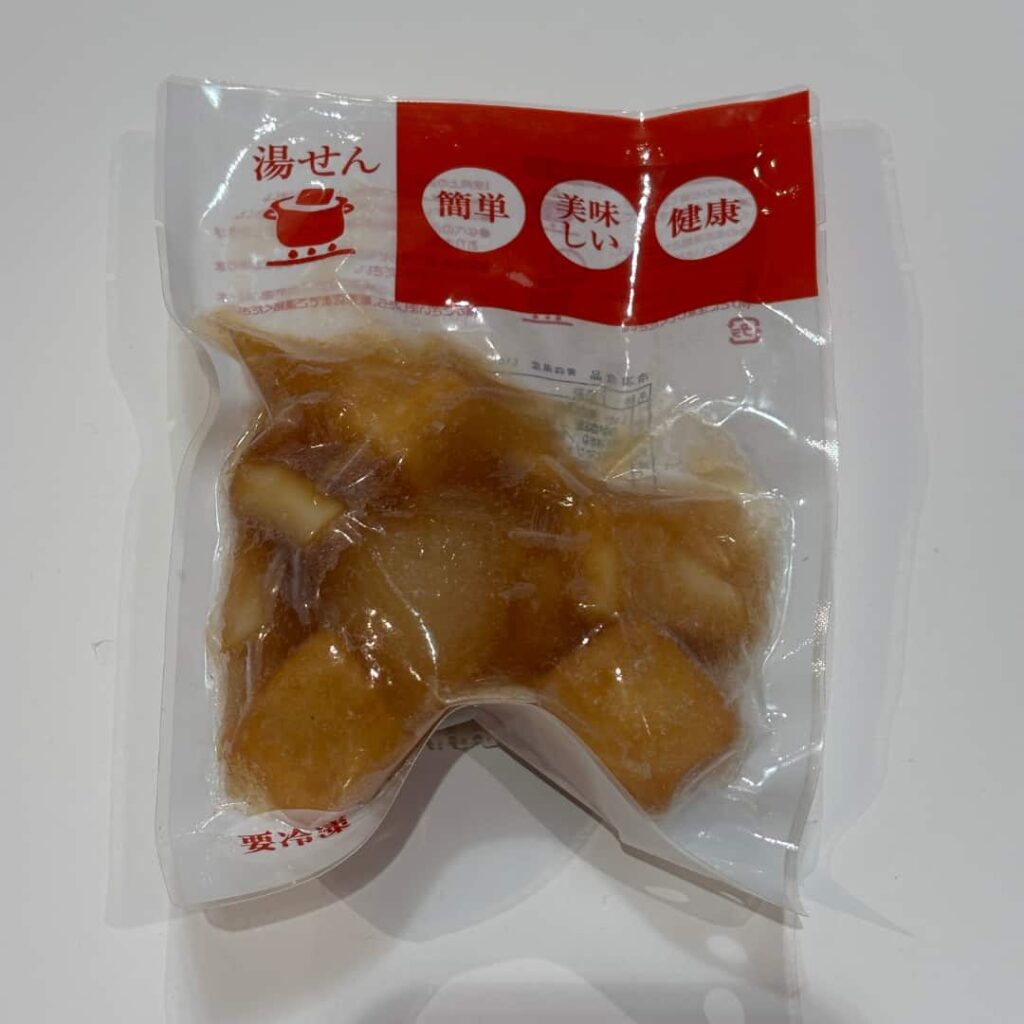 青森県産イカ、ダイコンと厚揚げの炊き合わせ（パッケージ）の写真