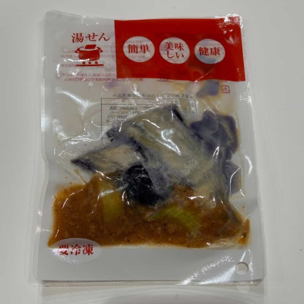 茄子と白ネギの中華煮込み（パッケージ）の写真