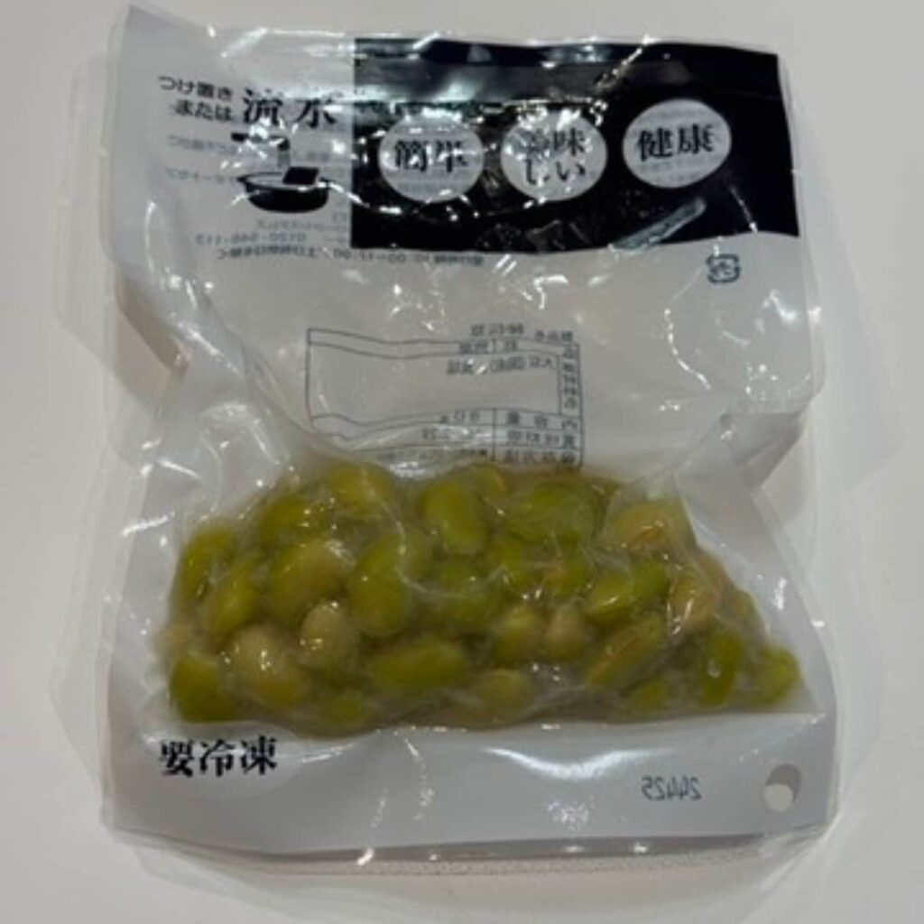 山形県最上郡特産秘伝豆の塩茹で（パッケージ）の写真