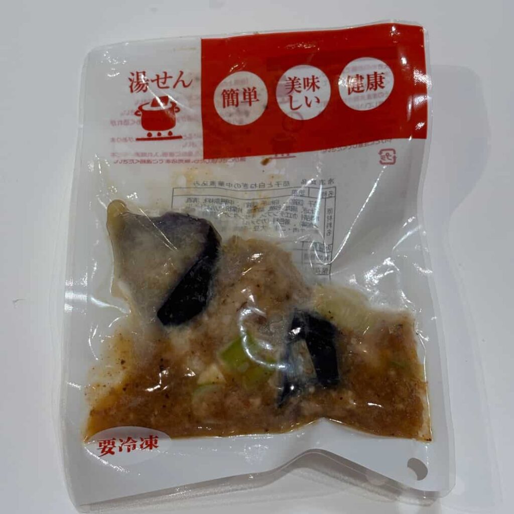 茄子と白ネギの中華煮込み（パッケージ）の写真