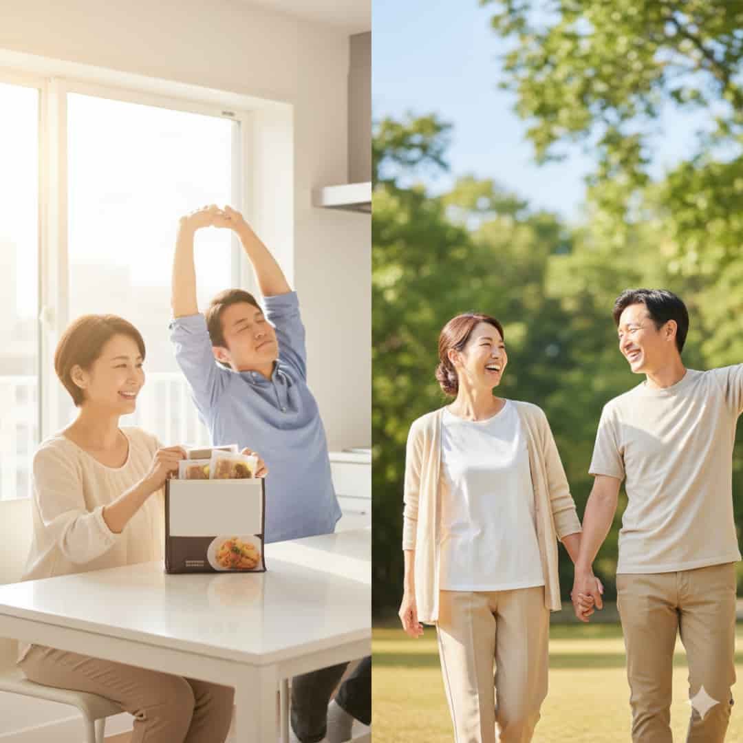 「宅配食を利用することでココロとカラダに余裕ができて充実した人生を過ごしている」の画像